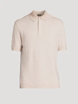 Cotton Linen And Silk Polo Shirt