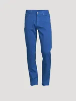 Stretch Gabardine Straight-Leg Jeans