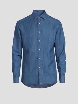 Cotton And Linen Denim Shirt