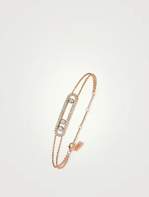 Move Classique 18K Rose Gold Pavé Bracelet With Diamonds
