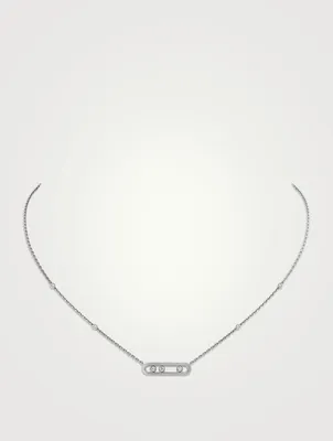 Baby Move 18K White Gold Necklace With Diamonds