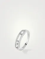 Baby Move 18K White Gold Pavé Ring With Diamonds