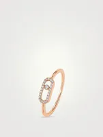 Move Uno 18K Rose Gold Ring With Diamonds