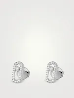 Move Uno 18K White Gold Pavé Earrings With Diamonds