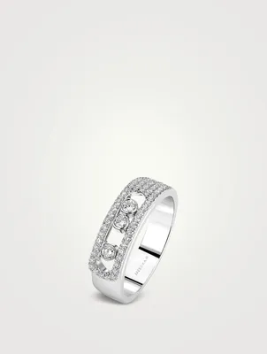 Move Noa 18K White Gold Pavé Ring With Diamonds