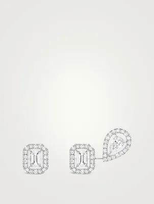 My Twin 1+2 18K White Gold Diamond Earrings