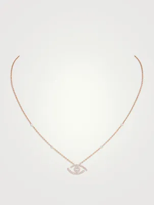 Lucky Eye 18K Gold Pavé Necklace With Diamonds