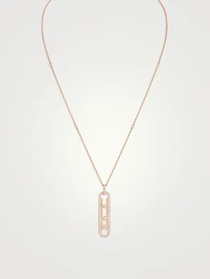 Move 10th 18K Rose Gold Pavé Necklace With Diamonds