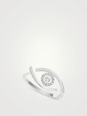 Lucky Eye 18K White Gold Ring With Diamonds