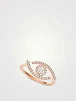 Lucky Eye 18K Rose Gold Pavé Ring With Diamonds