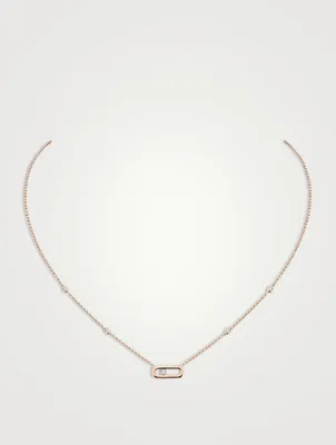Move Uno 18K Rose Gold Necklace With Diamonds
