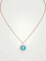 Lucky Move 18K Rose Gold Necklace With Turquoise And Diamonds