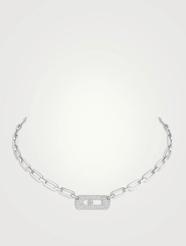 My Move 18K White Gold Necklace With Diamonds