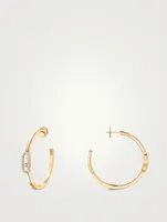 Move Uno 18K Gold Hoop Earrings With Diamonds