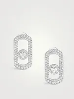 So Move 18K White Gold Pavé Diamond Earrings