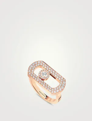 So Move 18K Rose Gold Pavé Ring With Diamonds