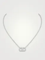 So Move 18K White Gold Pavé Necklace With Diamonds