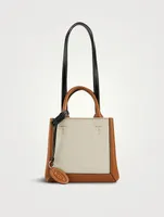 Leather And Canvas Tote Bag