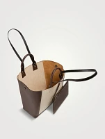 Medium Double Up Leather And Canvas Tote Bag
