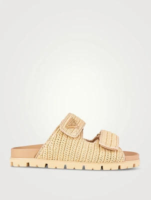 Raffia Slide Sandals