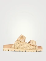 Raffia Slide Sandals