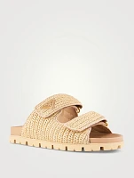 Raffia Slide Sandals