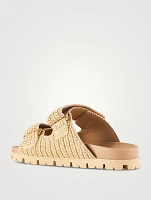 Raffia Slide Sandals