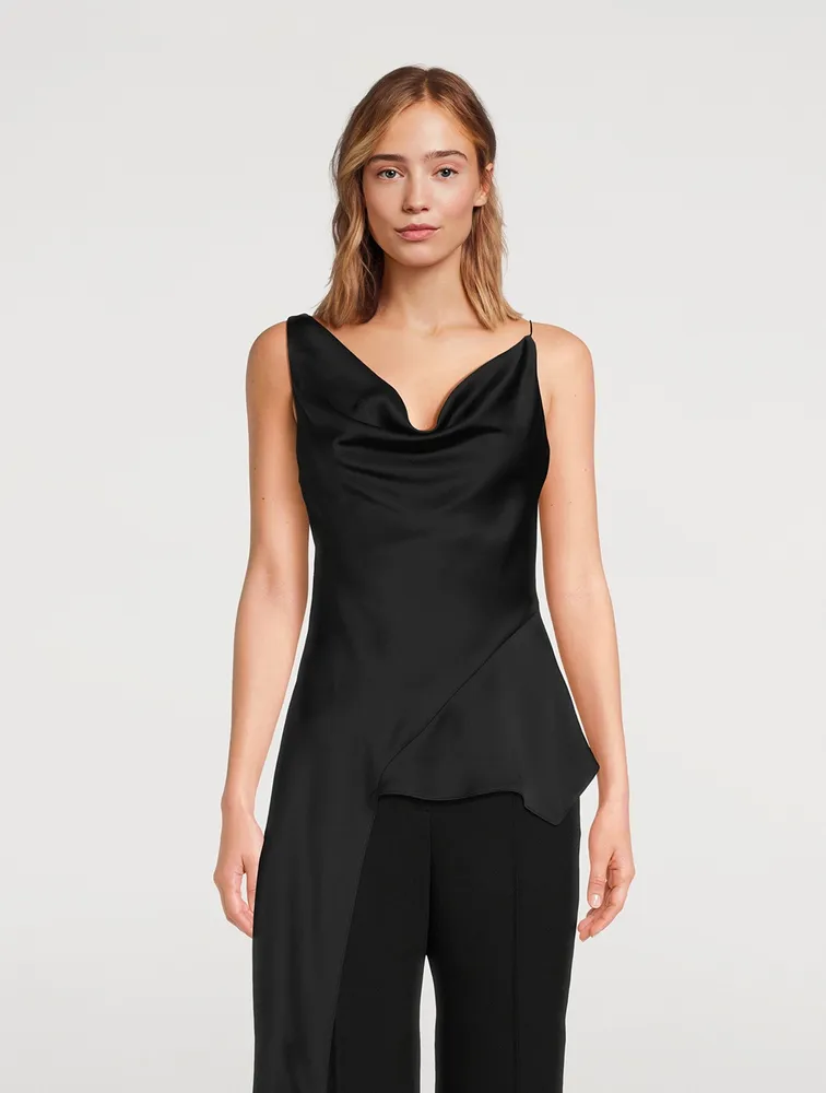 Ronnie Asymmetric Satin Top