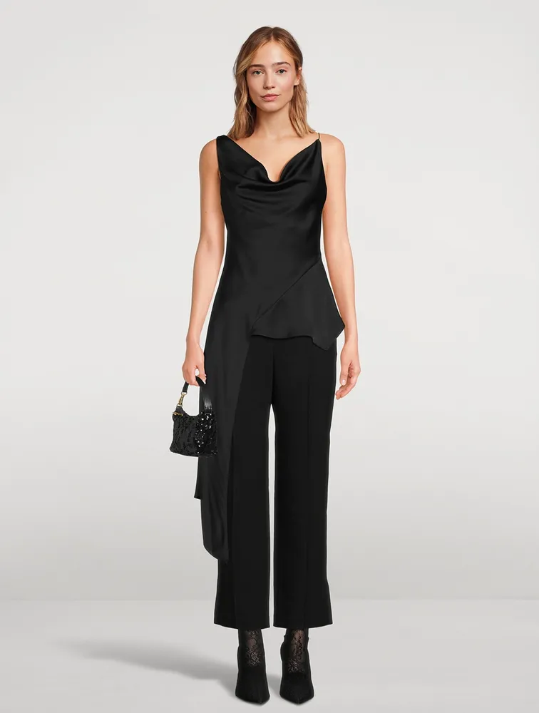 Ronnie Asymmetric Satin Top