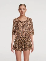 Roxini Blouse Cheetah Print