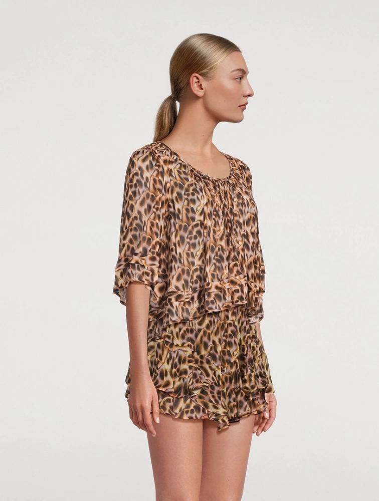 Roxini Blouse Cheetah Print