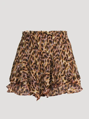 Sornel Mini Skirt Cheetah Print