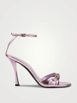 Stitch Metallic Leather Sandals
