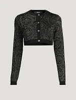 Barocco Jacquard Lurex Cropped Cardigan