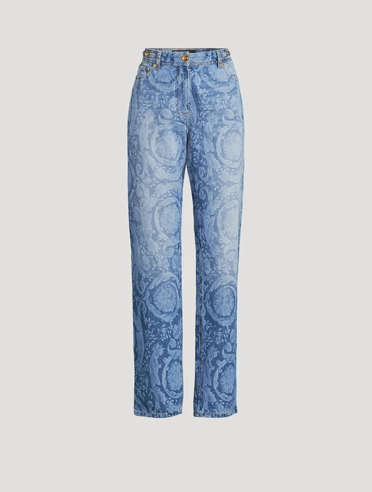 Straight-Leg Jeans In Barocco Print