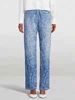 Straight-Leg Jeans In Barocco Print