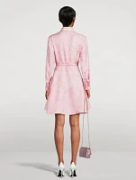 Belted Silk Shirt Dress In Barocco Print