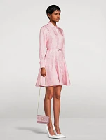 Belted Silk Shirt Dress In Barocco Print