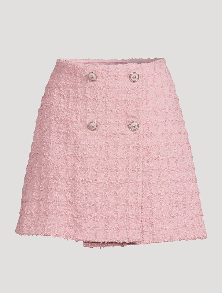 Bouclé Tweed wrap Mini Skirt