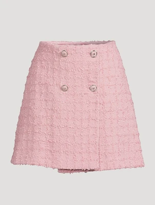 Bouclé Tweed wrap Mini Skirt