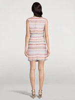 Draped Mini Dress Zig Zag Print