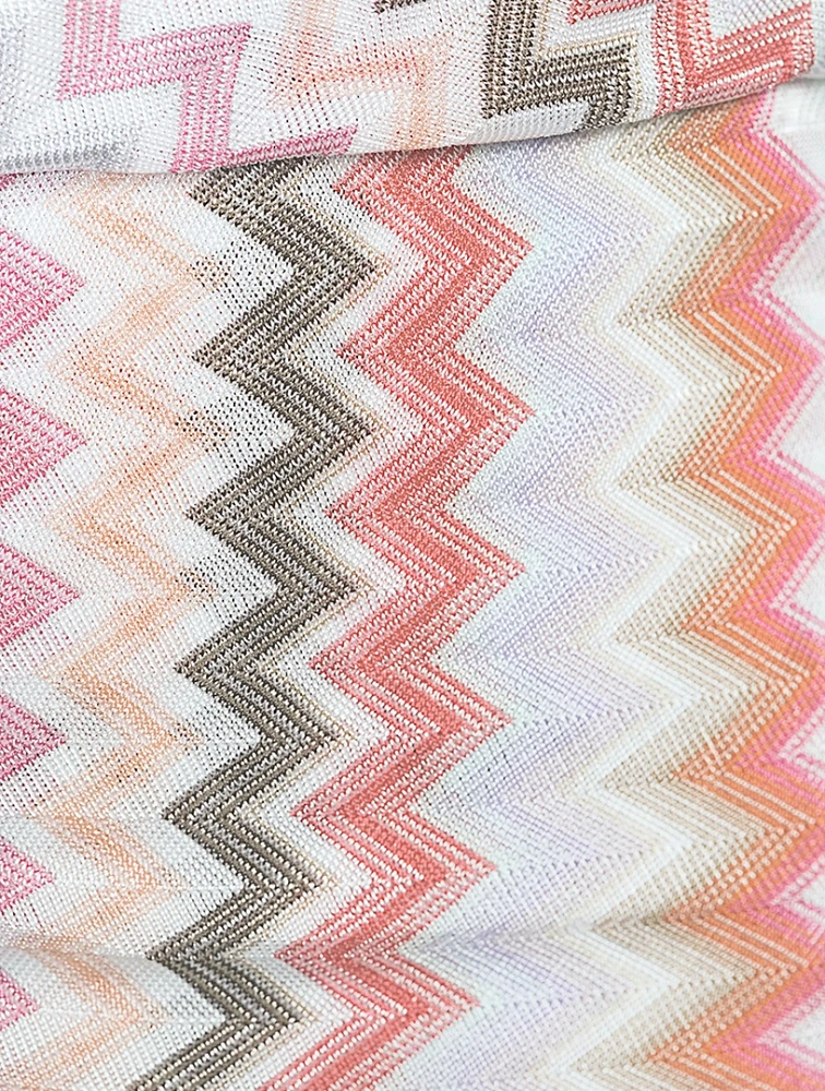 Draped Mini Dress Zig Zag Print