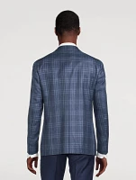 Wool Silk And Linen Jacket Check Print