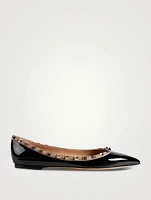 Rockstud Patent Leather Ballet Flats