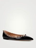 Rockstud Patent Leather Ballet Flats