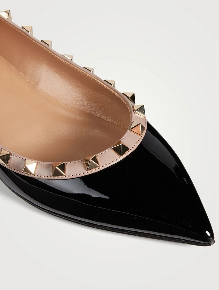 Rockstud Patent Leather Ballet Flats