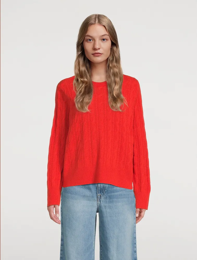 Twin Cable Cashmere Sweater