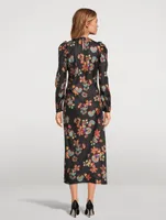 Amalie Silk Midi Dress Floral Print