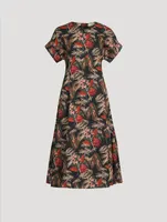 Devon Poplin Midi Dress Floral Print