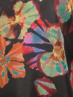 Dari Puff-Sleeve Silk Shirt Floral Print